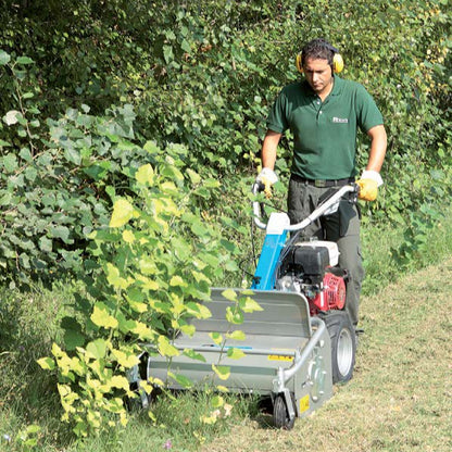 Bertolini BTS 80 flail mower clearing brush, thick grass and saplings on a small farm or pasture